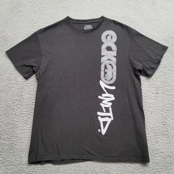 Ecko Unltd. Shirt‎ Mens Large Black Large Spellout Logo Rhino Casual Streetwear - Picture 1 of 11